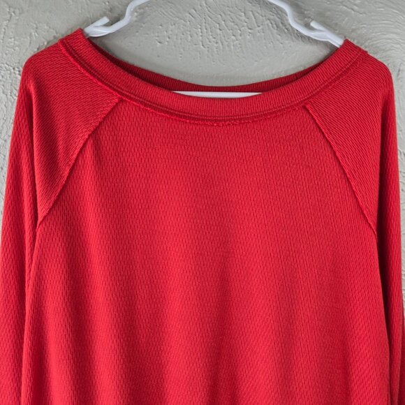 We The Free Thermal Shirt Size XS Orange Oversized Relaxed Fit Pull OVer Top - Picture 5 of 12